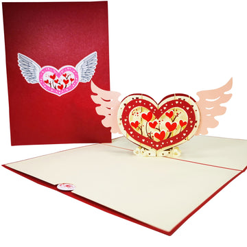 Fluttering Heart Love Valentine Anniversary Wedding 3D Pop Up Card UK
